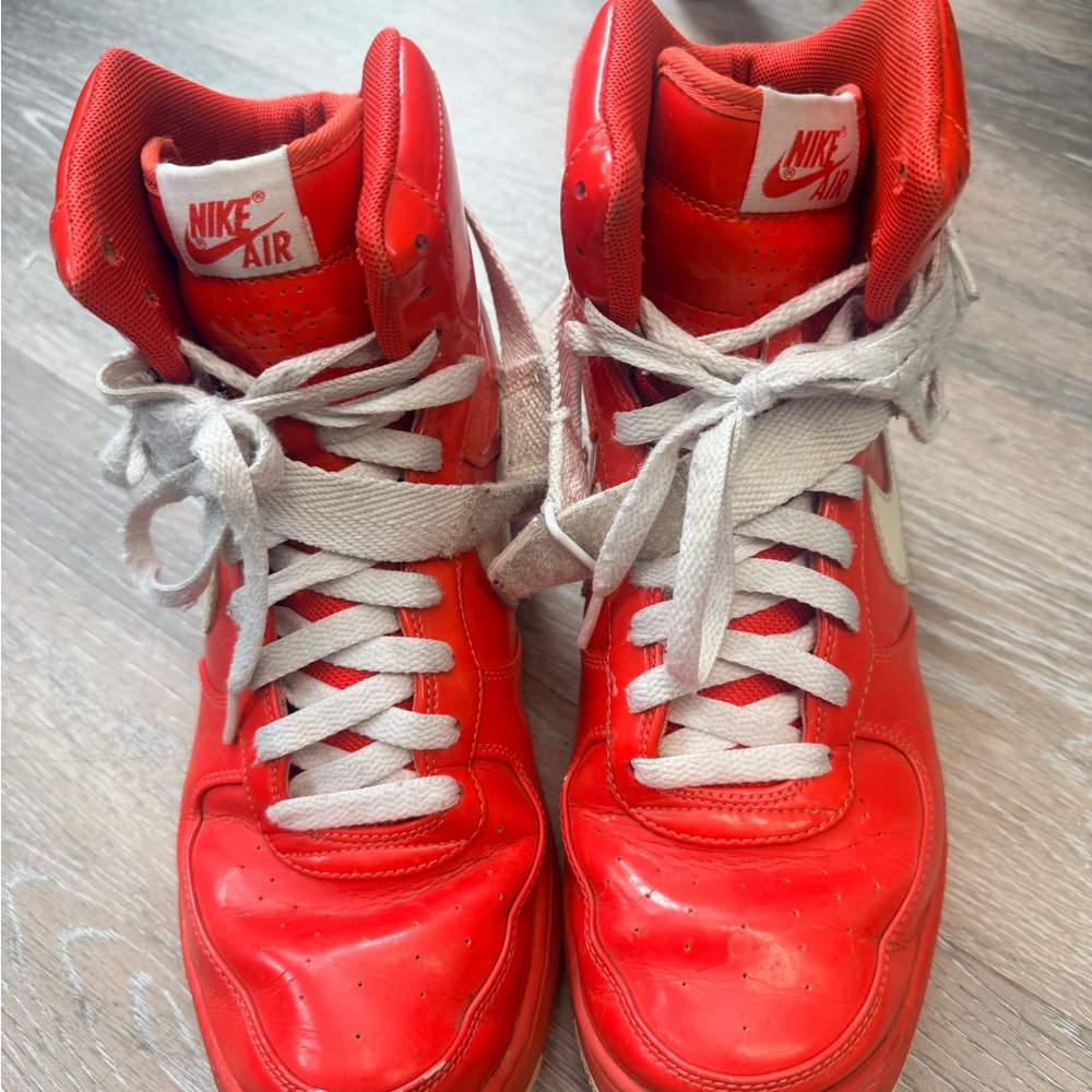 Nike Air Feather High Premium 395751-600 Womens US 9 Athletic Shoes Red Sneakers